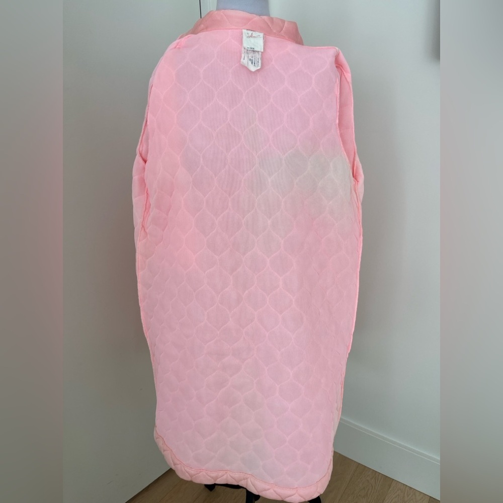 VINTAGE Hamilton Lingerie Pink Quilted Housecoat Robe Made Canada Retro 60's - Picture 9 of 15
